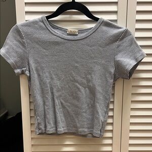 Brandy Melville Black and White Striped Tee